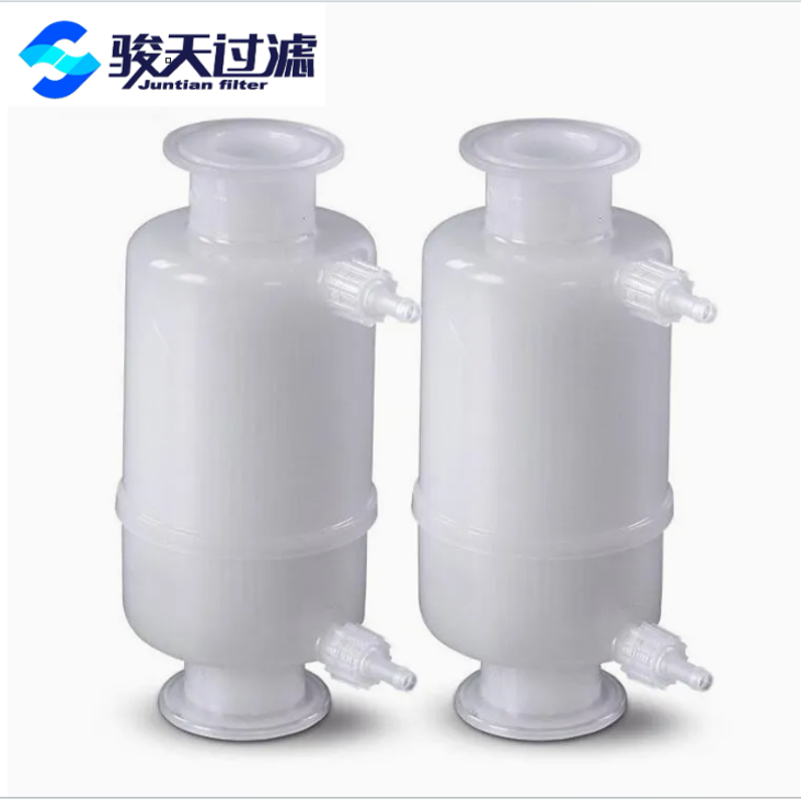 Disposable Filter with 0.5" Tri Clamp 5 Inch Hydrophilic PVDF Capsule Filter Cartridge for Laboratory Water Filtration