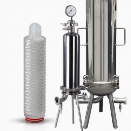 High Flow Rate Filter Housing Single Round Water Customized Filter Housing for Beverage Filtration  with Pump and Trolley