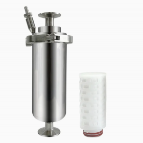 Stainless Steel 316L Tank Vent Filter 5 Inch with 1" Tri Clamp Connections for Fermentation Air Filtration