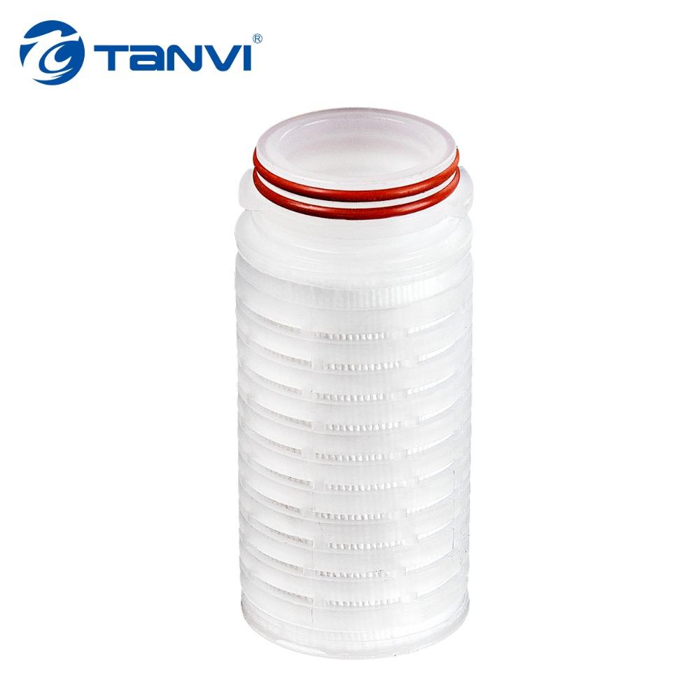 Hydrophilic Pes Pleated Filter Cartridge / Reverse Osmosis Water Filter 0.8 Micron Pes Membrane Pleated Filter Cartridge