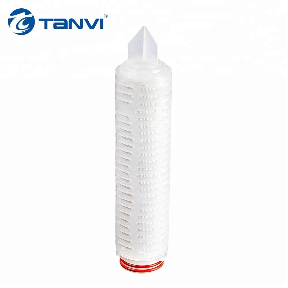 High Purity 0.2 Micron 20inch Pleated Filter Cartridge Pes With Doe Connection