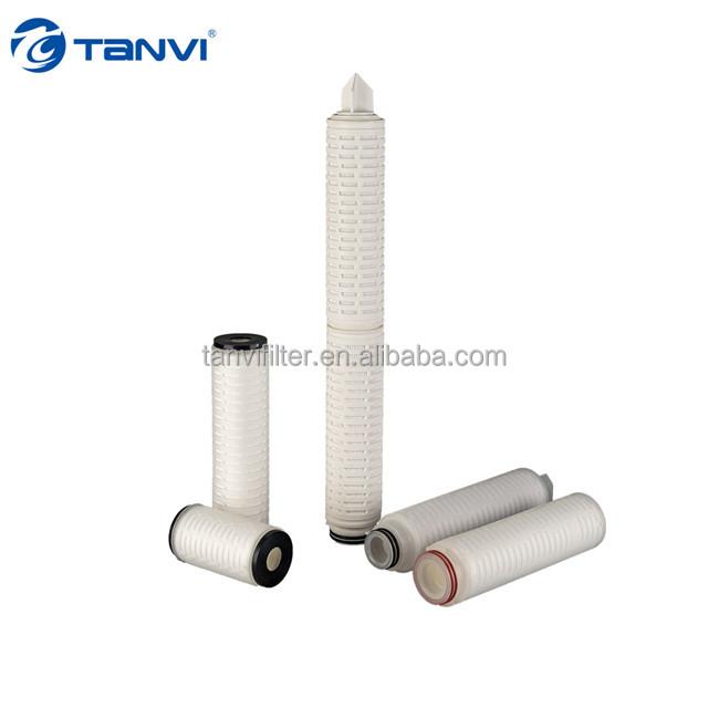 Hydrophobic Ptfe Pleated 0.2 Micron Water Filter Cartridge 226fin