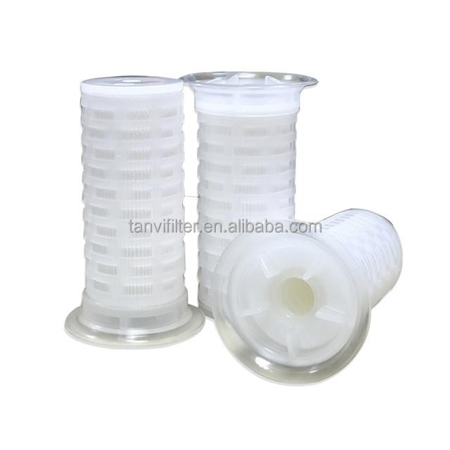 Hot Selling 0.2 Micron Hydrophilic Pvdf Filter Cartridge With Reinforced Polypropylene Cage