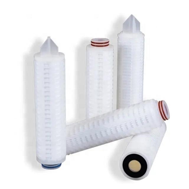 Ptfe Membrane Pleated Filter Cartridge With 9.75'' To 40" 0.1,0.2,0.45,1.0,5.0um Absolute Filtration