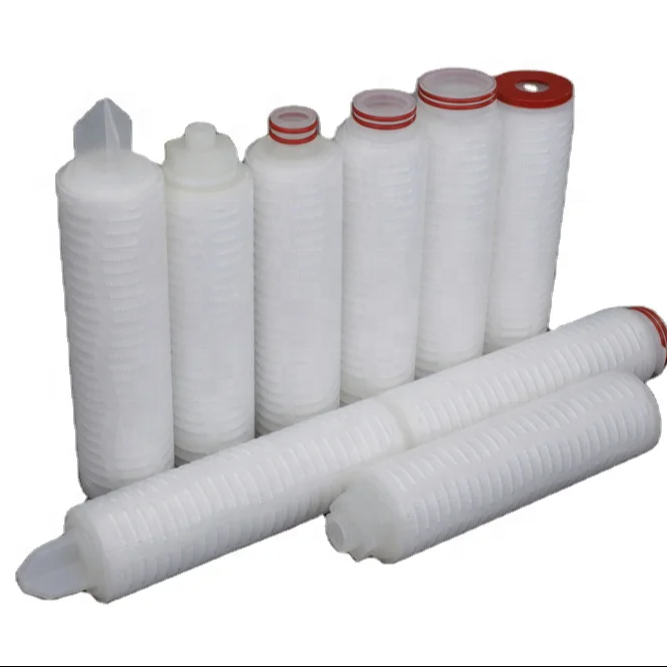 Pp/pes/ptfe/pvdf/ Gf/nylon Membrane Pleated Filter Cartridge With Low Pressure Drop And Long Service