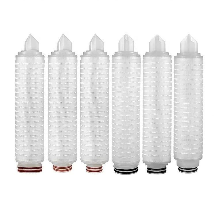 100% Integrity Tested 10'' 0.1micron Hydrophobic Ptfe Pleated Filter Cartridges Air Filtration In Aseptic Packaging