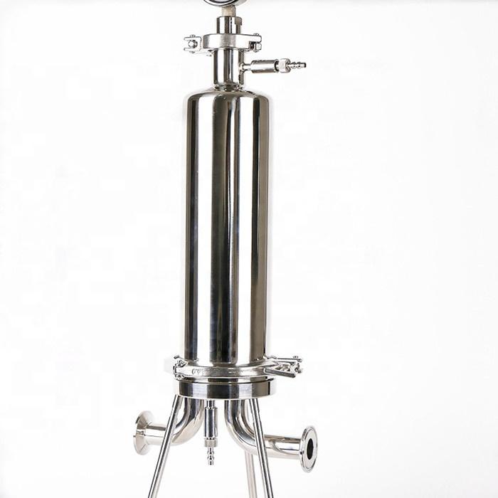 Sanitary Stainless Steel 316l Single Round Cartridge Filter Housing For Spirit Vodka Whisky Alcohol Wine