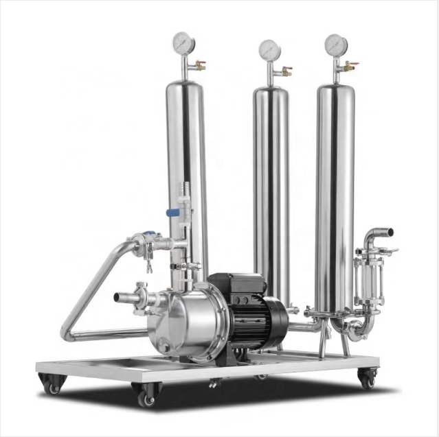 Food Grade Multi Round Stainless Steel Filter Beverage Beer Alcohol Filter System For Kavas / Vodka / Wine / Cognac / Brandy