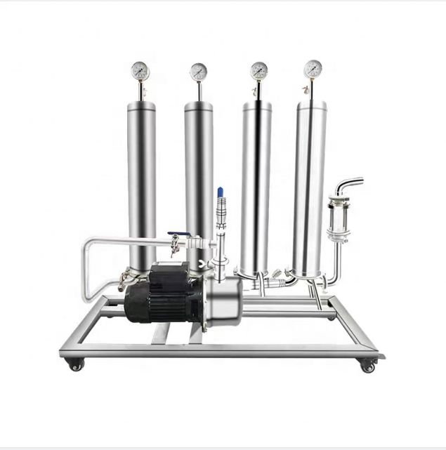 Customized Design Stainless Steel A Whole Filter System With Filter Housing Pump Pipe And Cart For Beer/whisky Purification