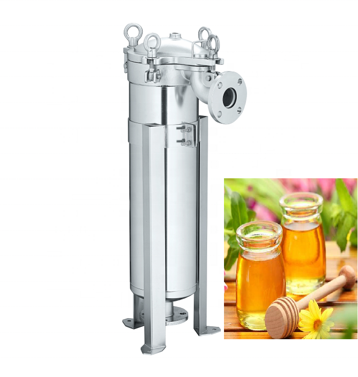Food Grade Stainless Steel Bag Filter Housing Honey Machine Processing Filter Honey Wax Separator For Honey Purification