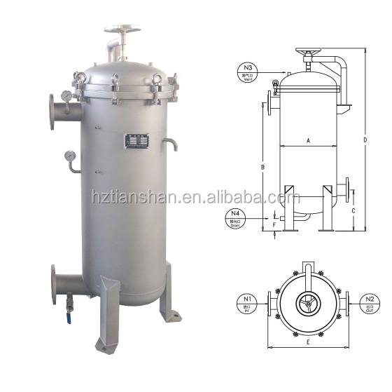 Industrial Water Multi Bag Filter Housing For Irrigation System