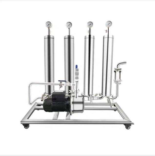 Food Grade Multi Round Stainless Steel Filter Beverage Beer Alcohol Filter System For Kavas / Vodka / Wine / Cognac / Brandy