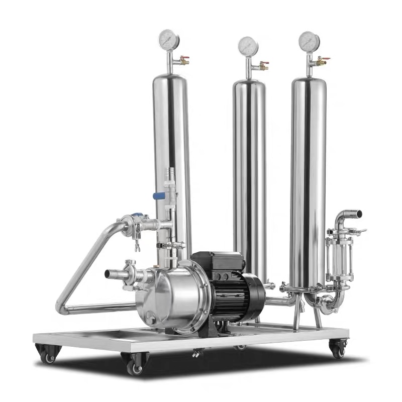 [TS Filter] 3 Stages Wine Filtration System with Size #2 Bag Filter Housing + 30" Cartridge Filter Housing SS316L Material